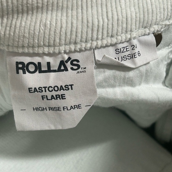 Rolla’s Eastcoast Flare Corduroy Pants Seagrass Mint Size 24 NWT High Rise - Picture 7 of 10